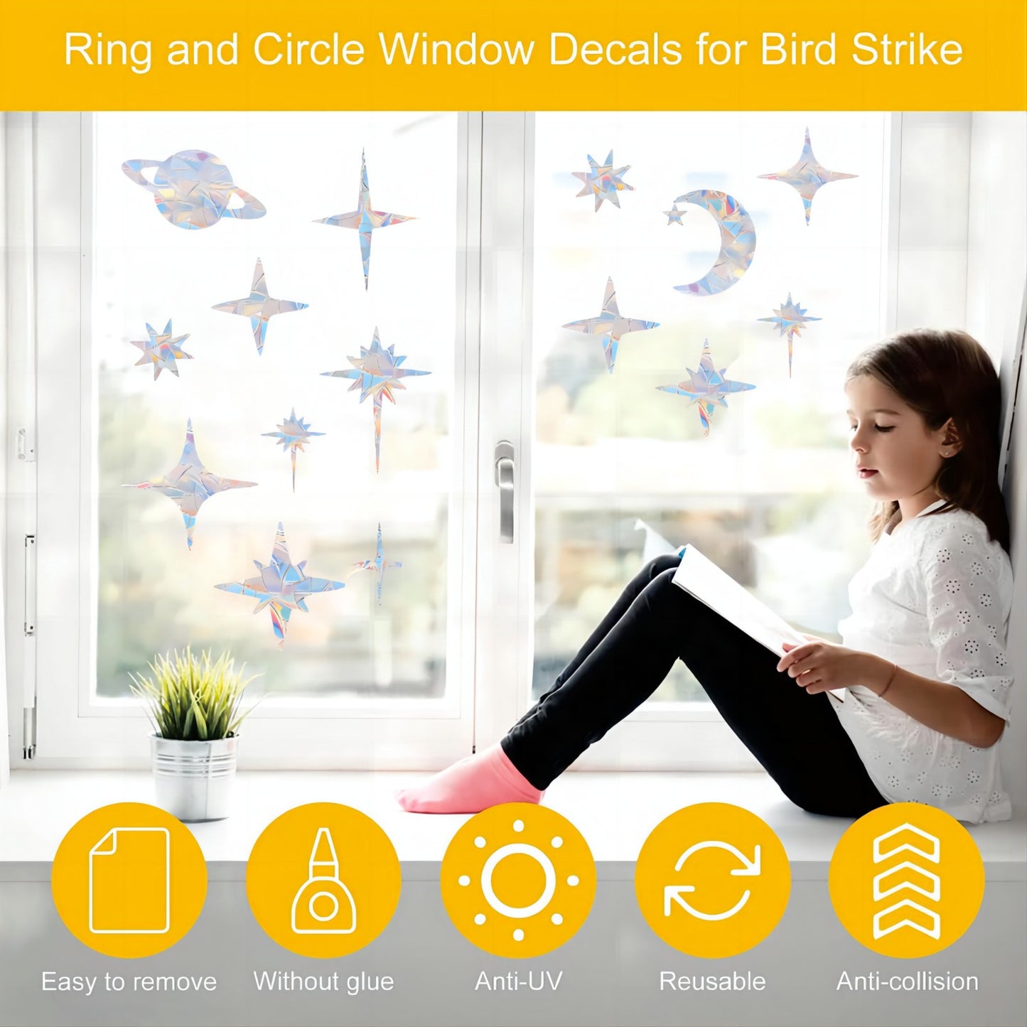 39 pieces Starry sky window decals prevent birds from hitting windows