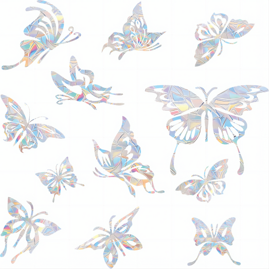 32 Pcs Butterfly window decals to prevent bird strikes